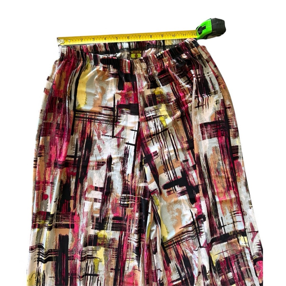 24/7 Comfort Apparel Abstract Print Wide Leg Pants – Multicolor Palazzo – Size L - Picture 4 of 7